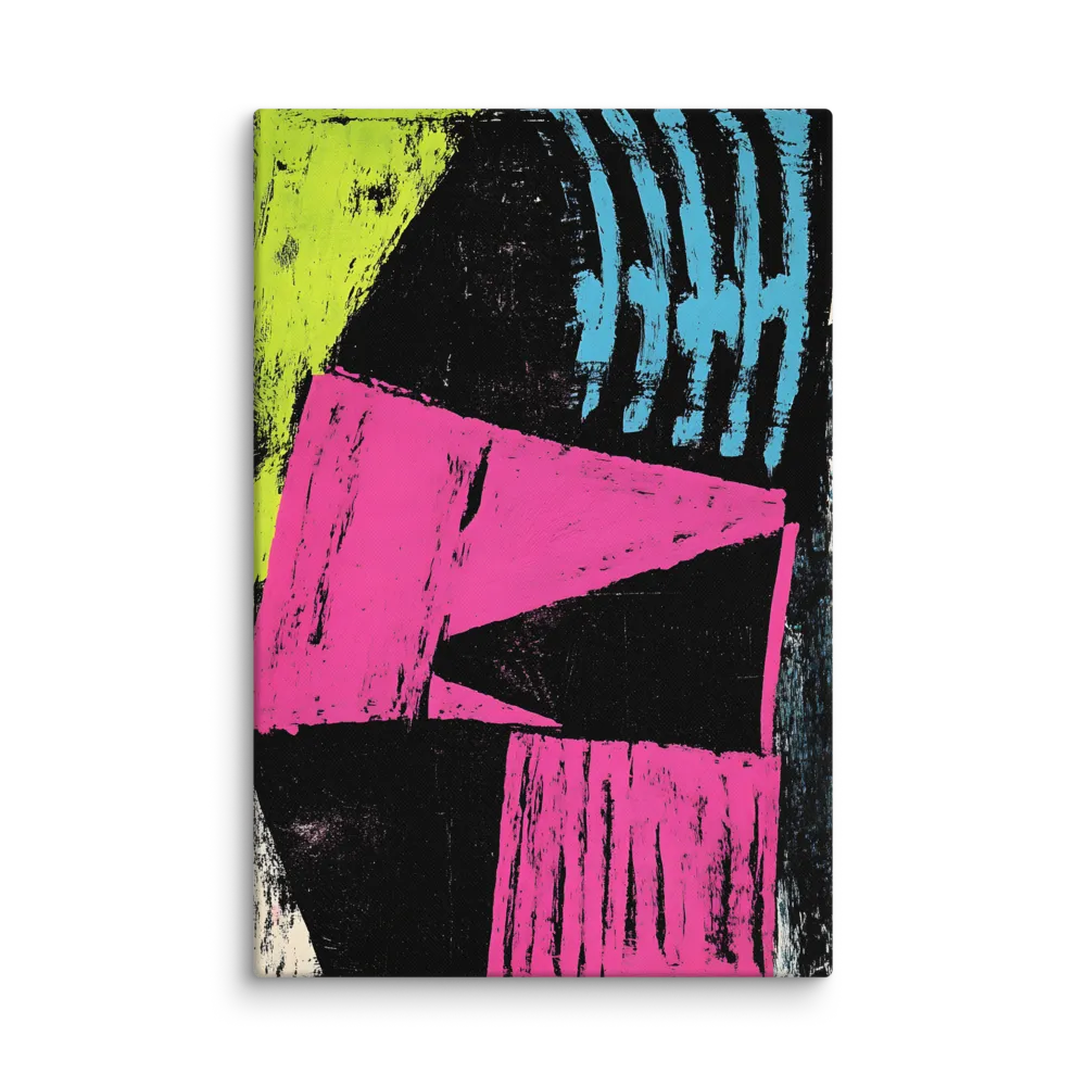 Neon Expression Abstract 
 Canvas with White Frame