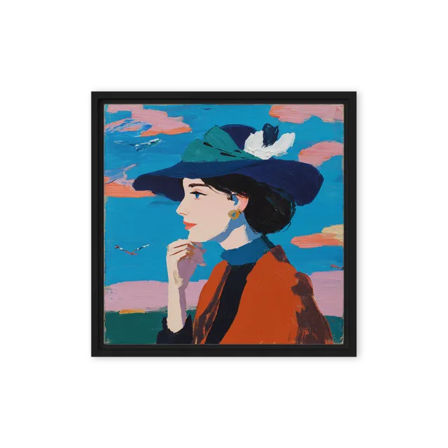 Woman in Blue Hat | Art Print