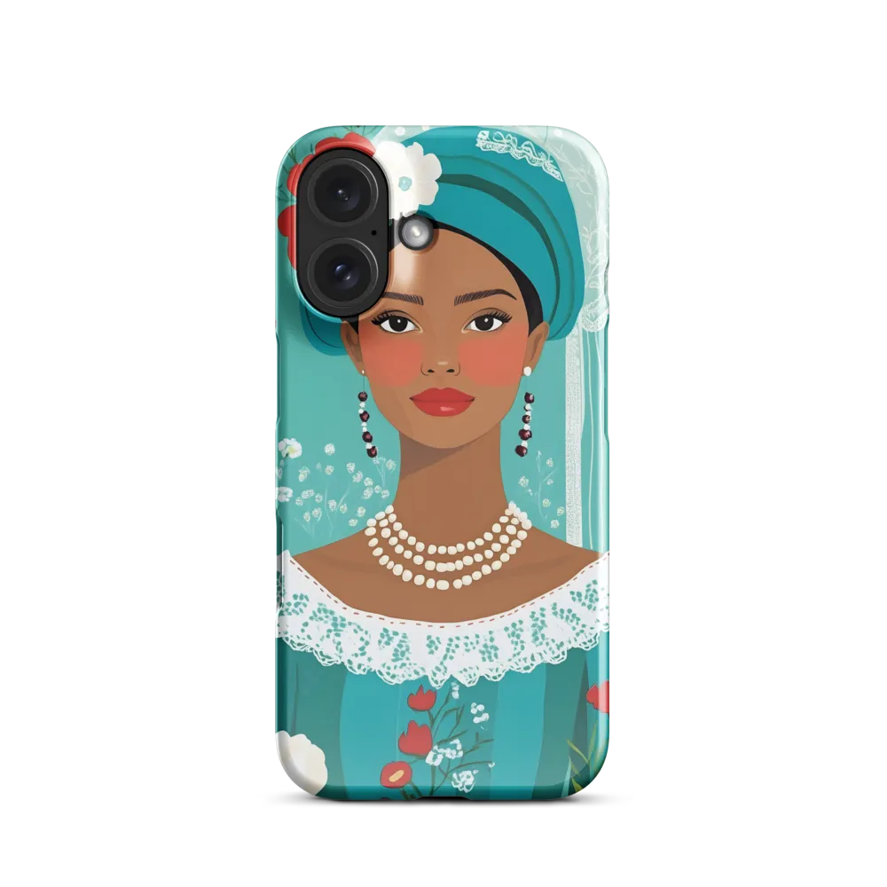 Floral Teal Portrait 
 iPhone 13 | Snap Case
