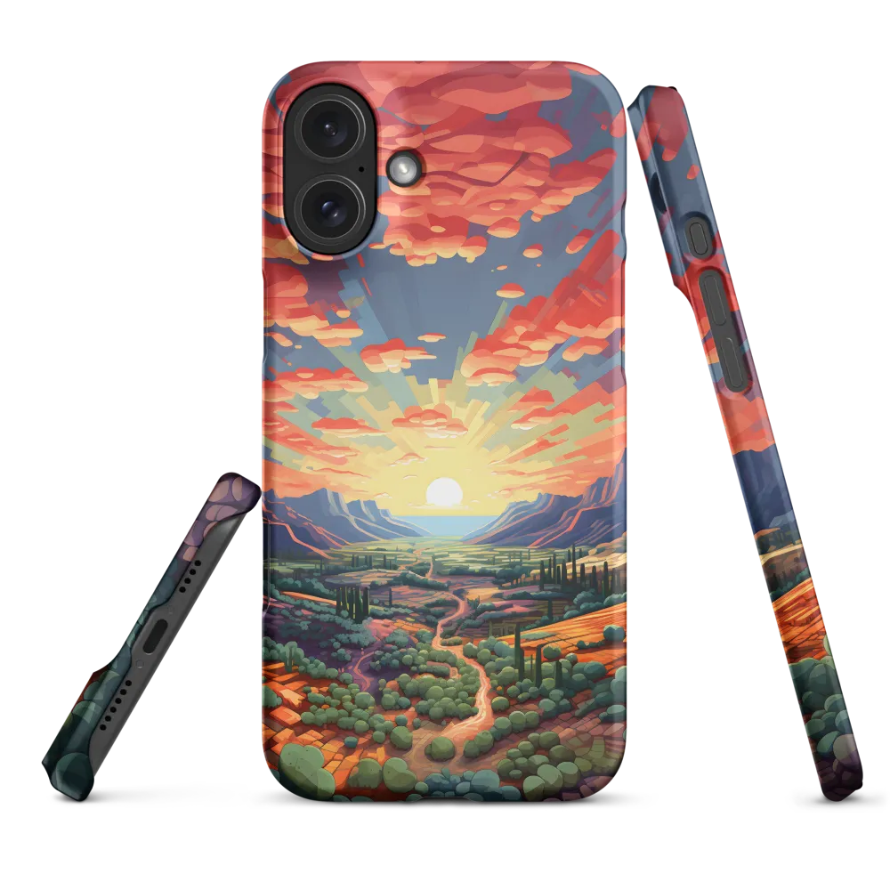 Geometric Sunset Valley Landscape | Phone Case