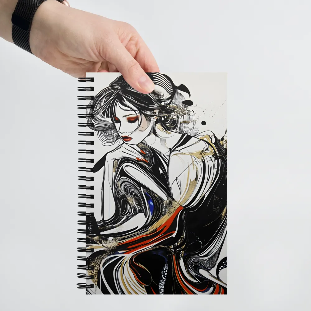 Gilded Flow Portrait 
 Spiral Notebook | 140 pages