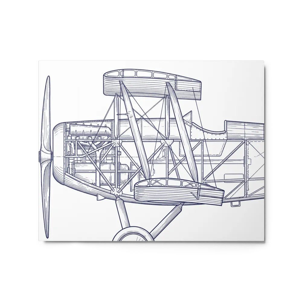 Vintage Biplane Blueprint