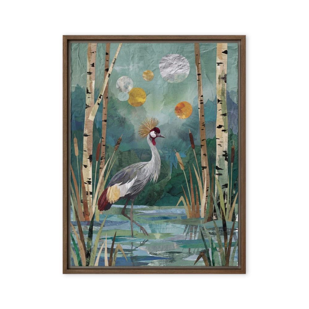 Marsh Crane Collage | Art Print