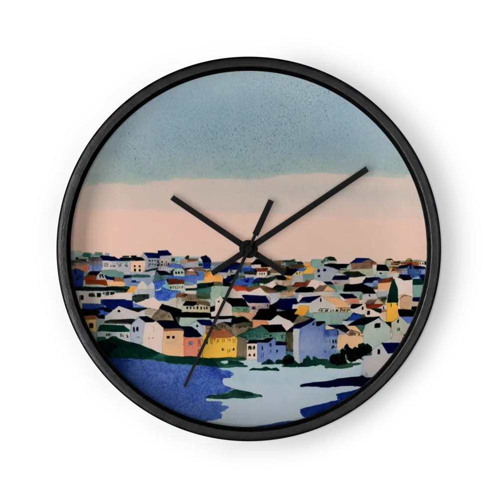 Mediterranean Coastal Village | Wall Clock