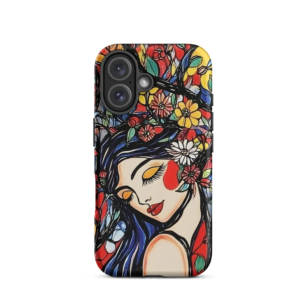 Colorful Floral Woman Illustration | Phone Case