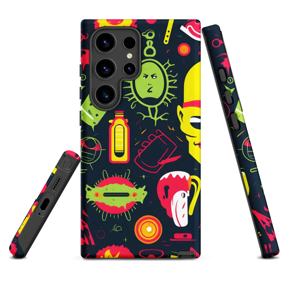 Eclectic Skull and Food Pattern | Phone Case