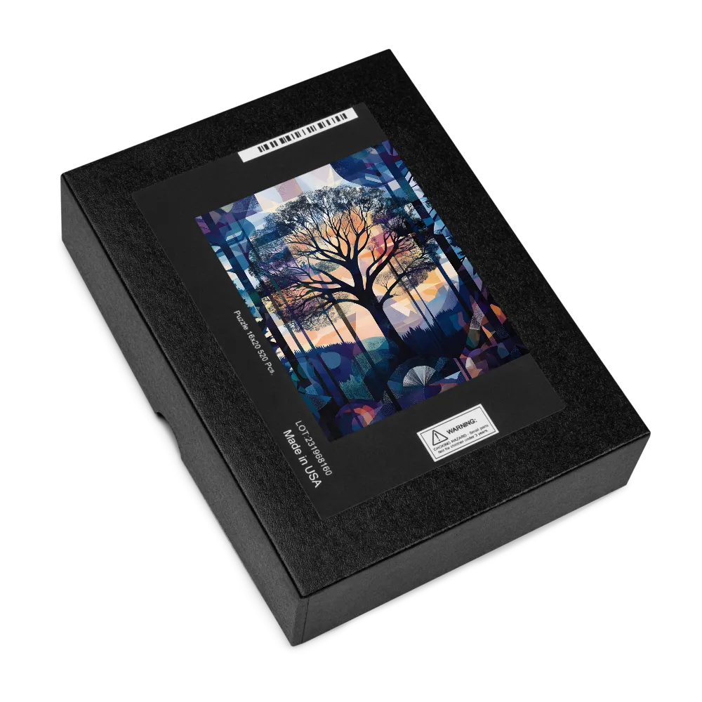 Stained Glass Forest 
 Jigsaw Puzzle in Tin Box
