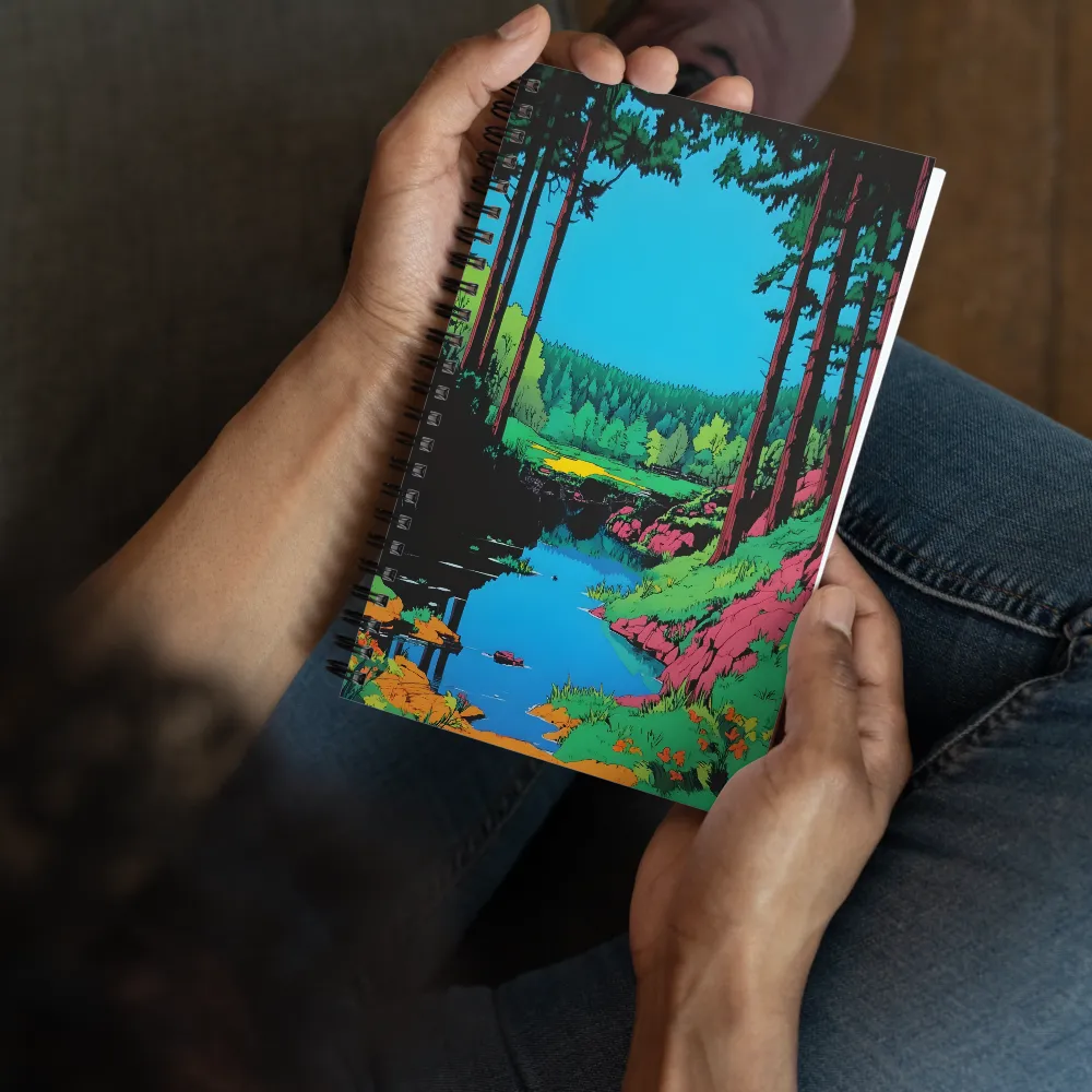Vivid Forest River 
 Spiral Notebook | 140 pages
