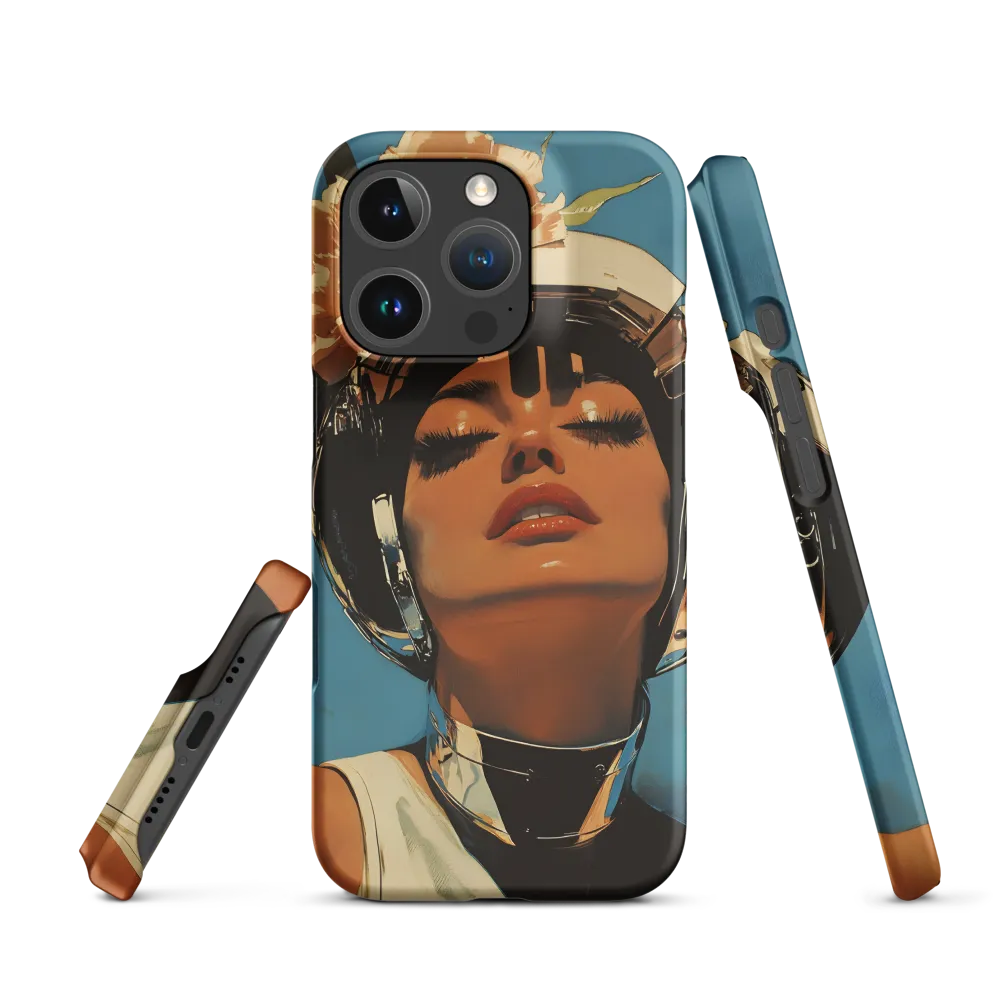 Futuristic Woman with Helmet and Flower | Phone Case