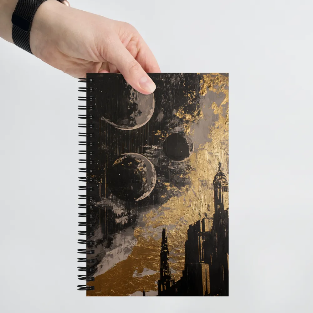 Cosmic Metropolis Gold 
 Spiral Notebook | 140 pages