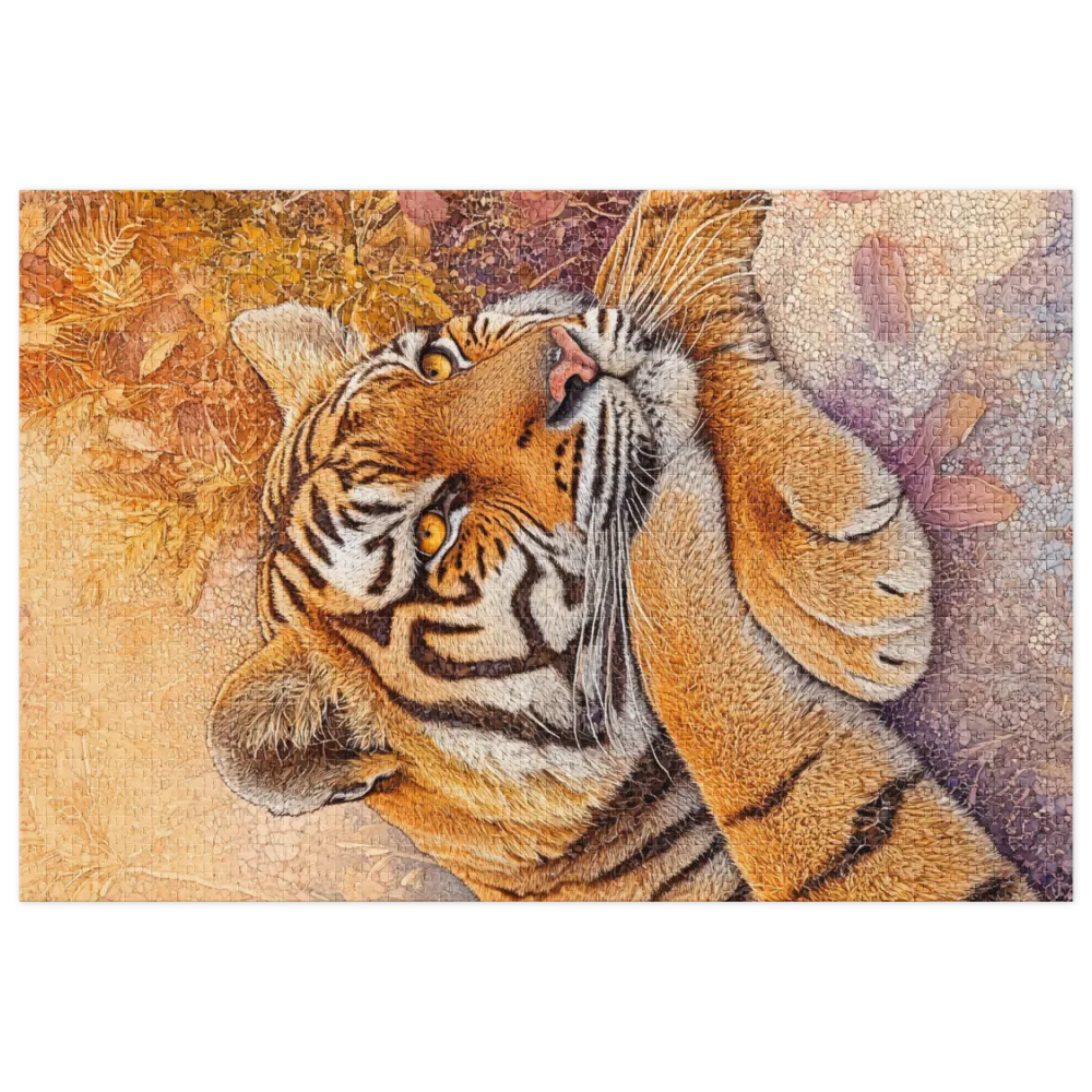 Serenidade Outonal do Tigre 
 Puzzle em caixa de metal