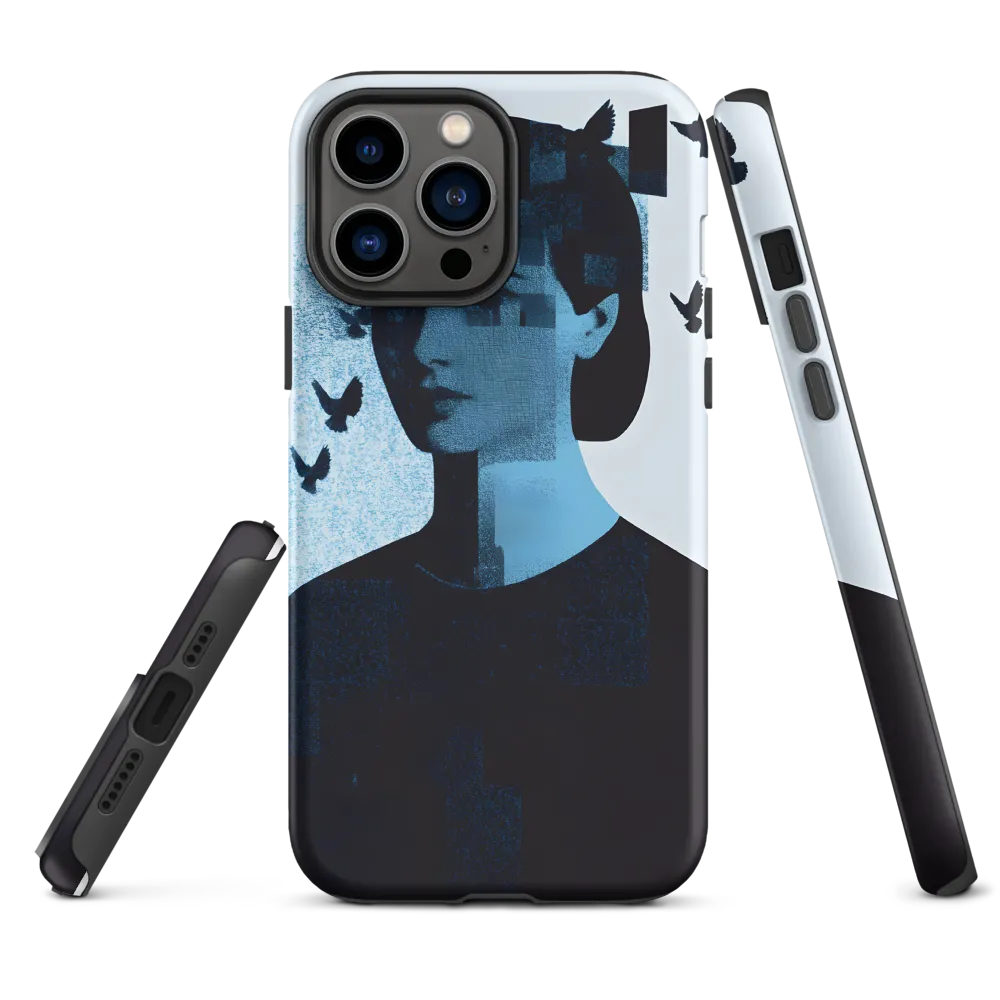 Surreal Portrait of Woman with Birds | Phone Case