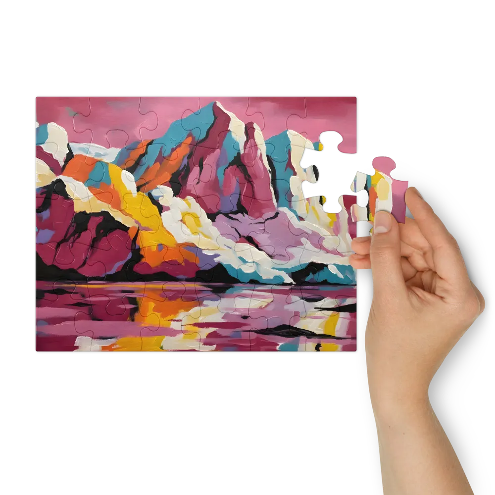 Colorful Impasto Peak 
 Jigsaw Puzzle in Tin Box