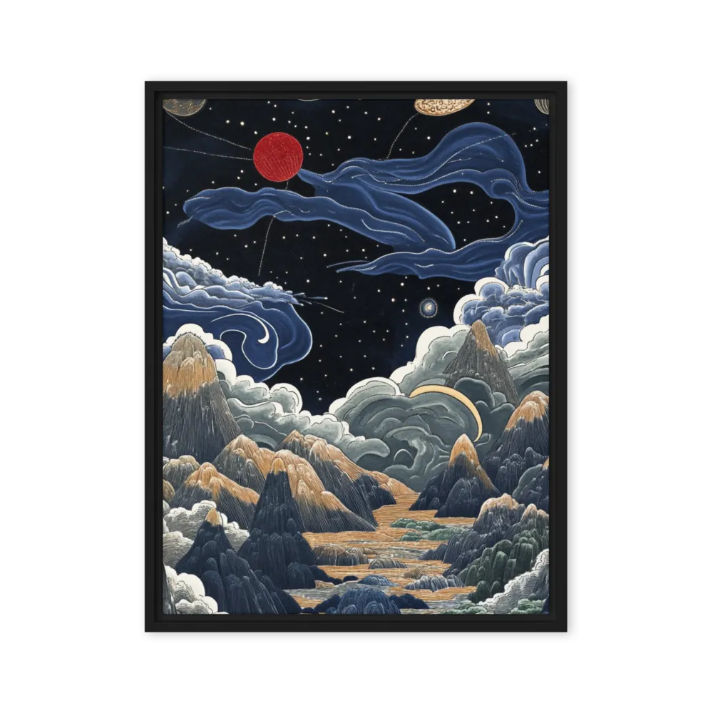 Celestial Mountains 
 Poster with White Frame | 12″x 16″
