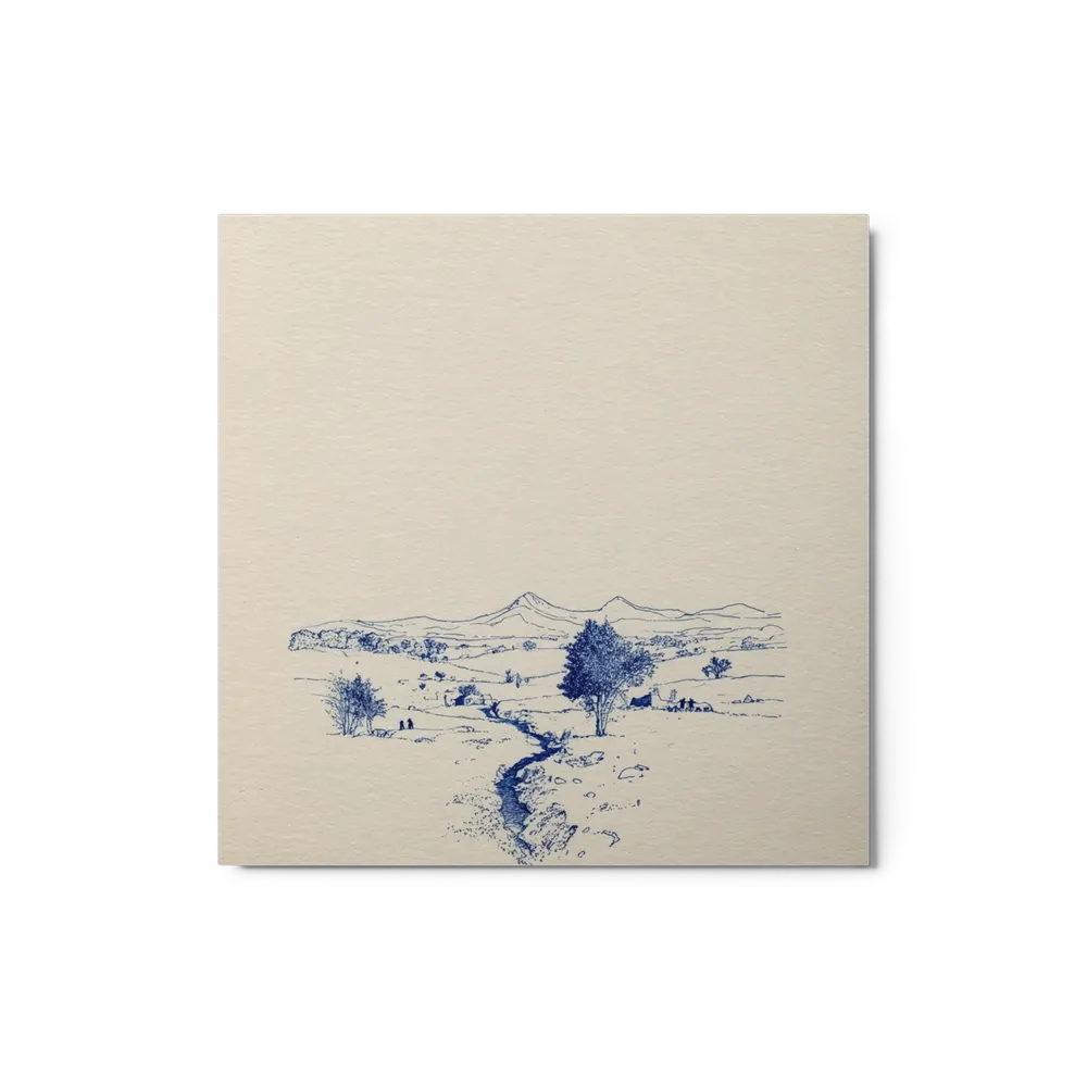 Countryside Stream in Blue Ink | Art Print
