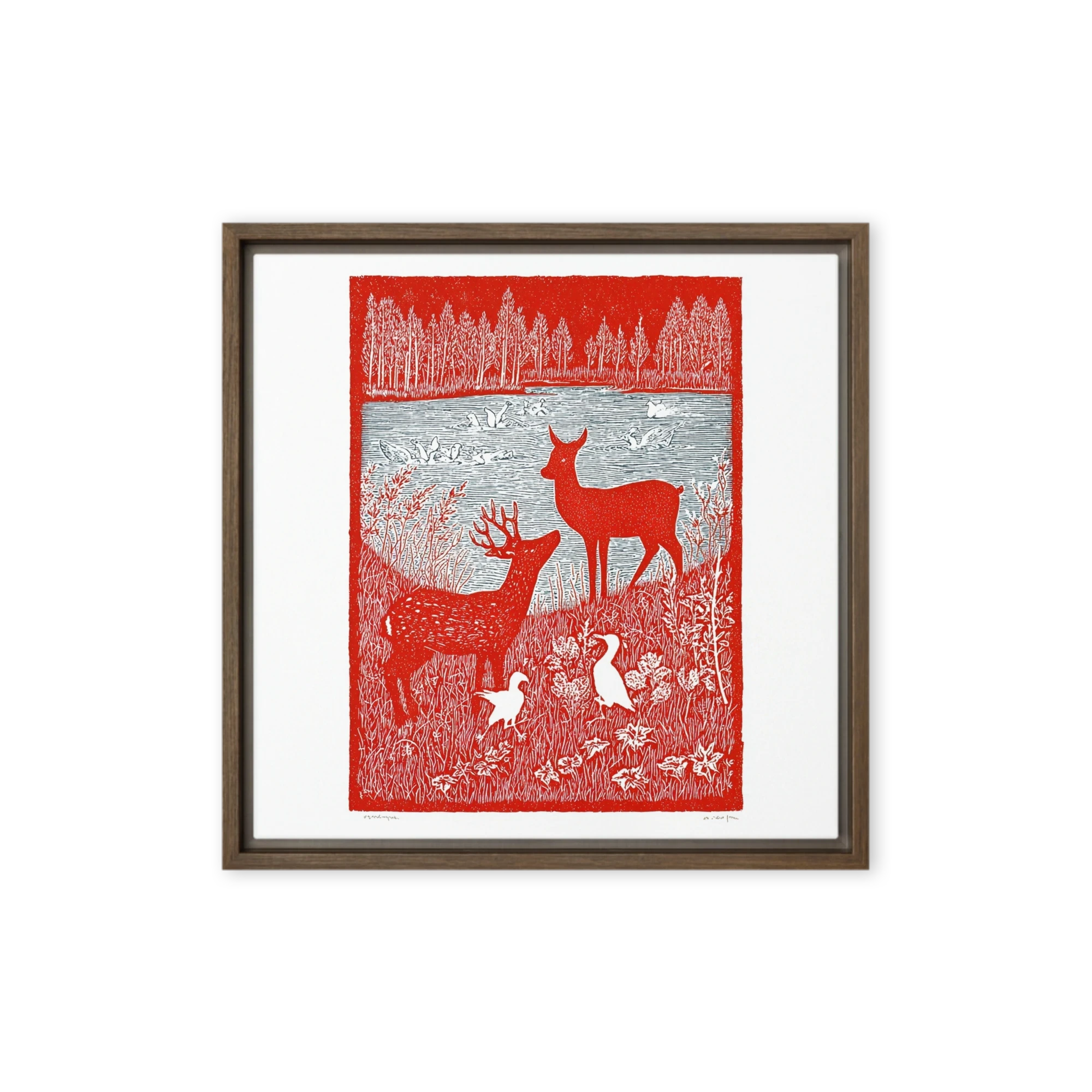 Red Deer Pond Print