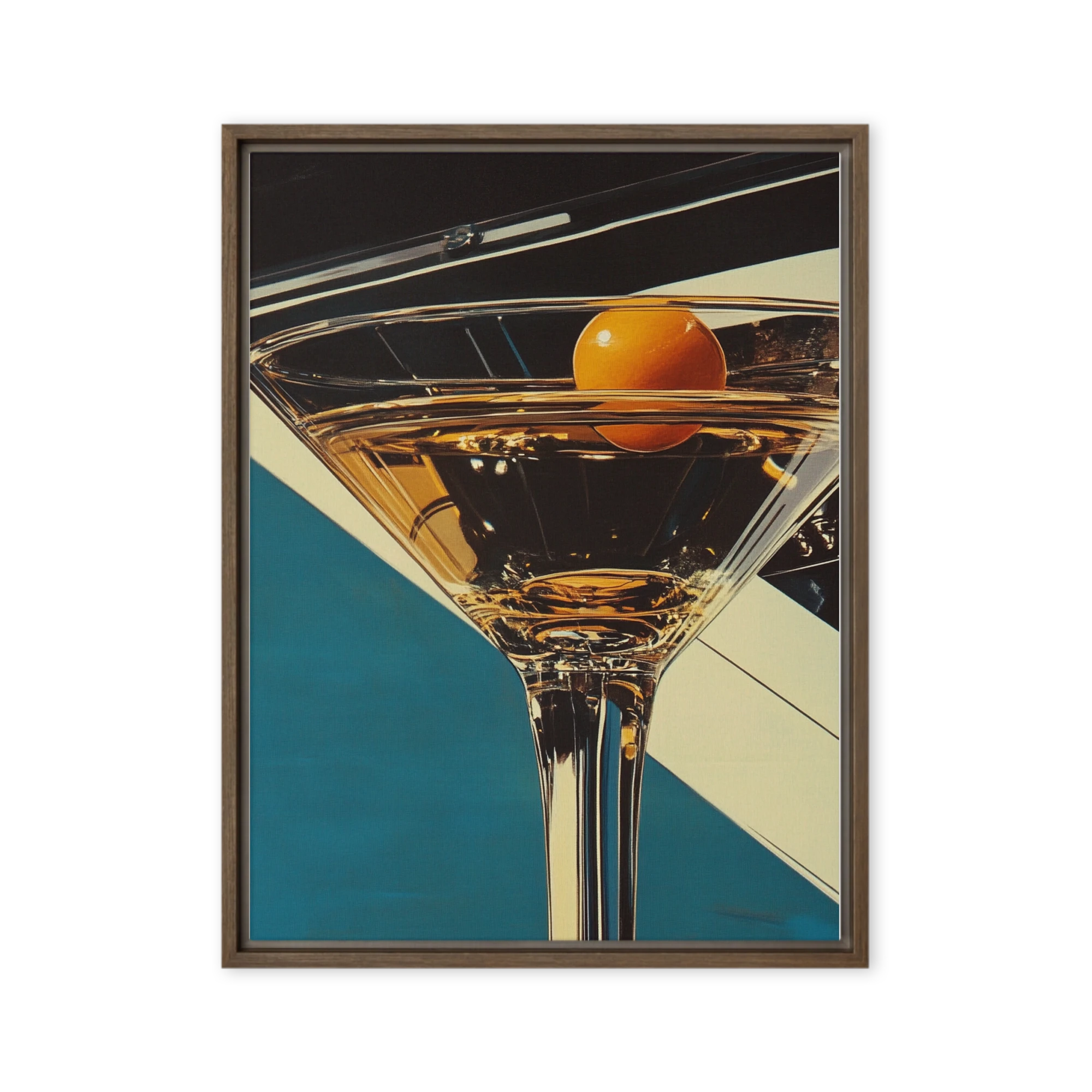 Golden Martini with Olive