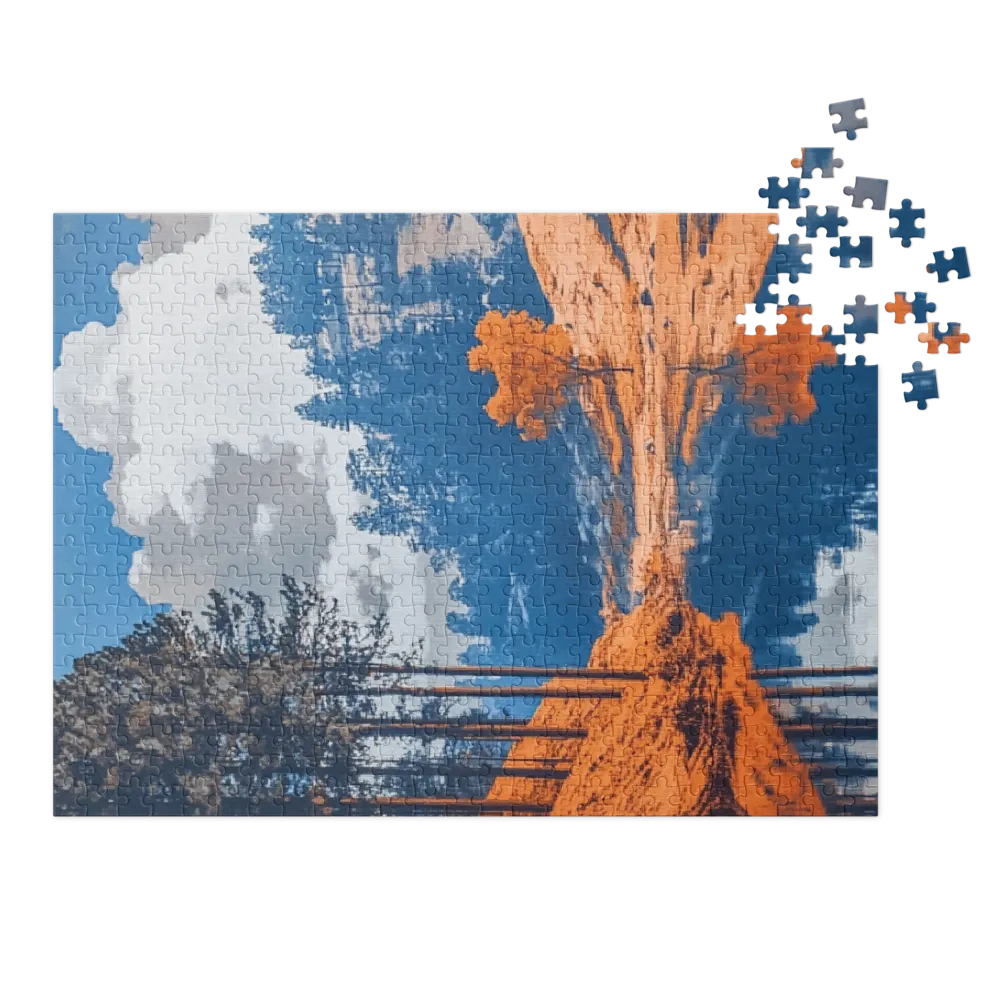 Surreal Landscape with Trees and Water