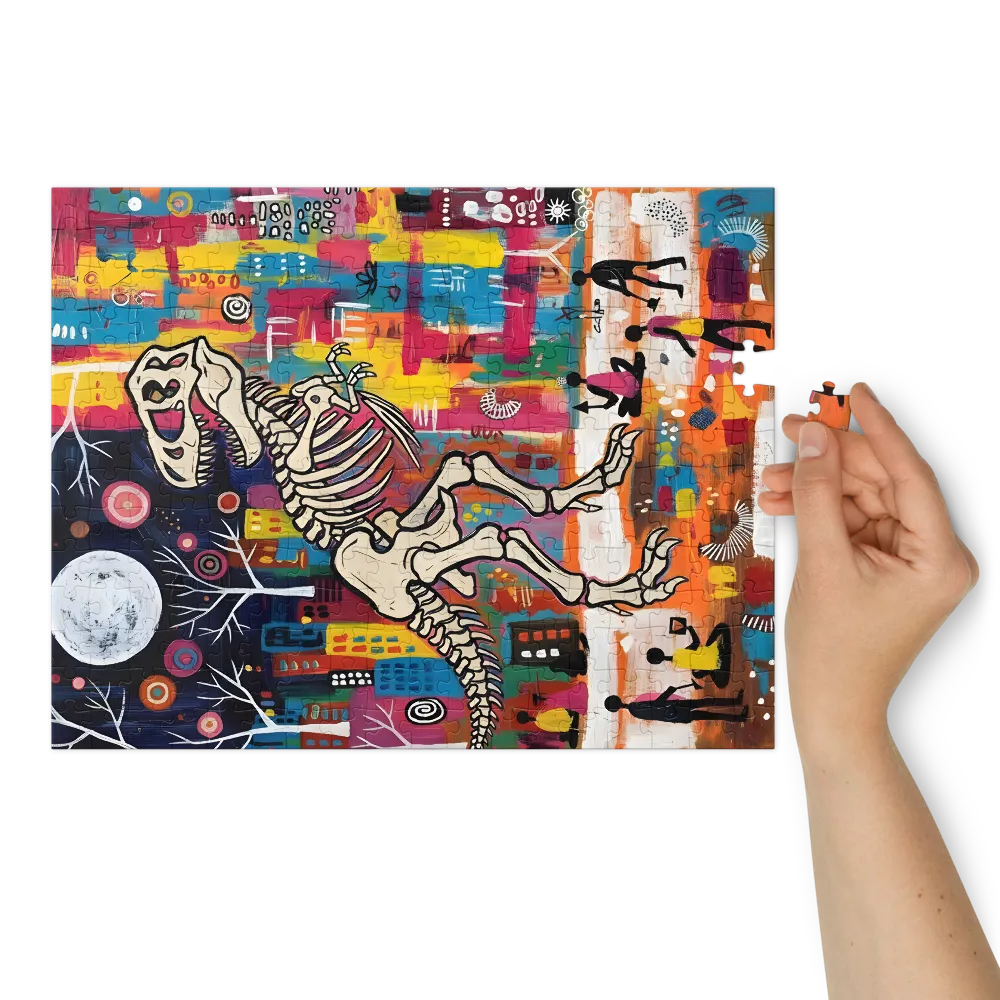 Moonlit Dinosaur Skeleton | Jigsaw Puzzles