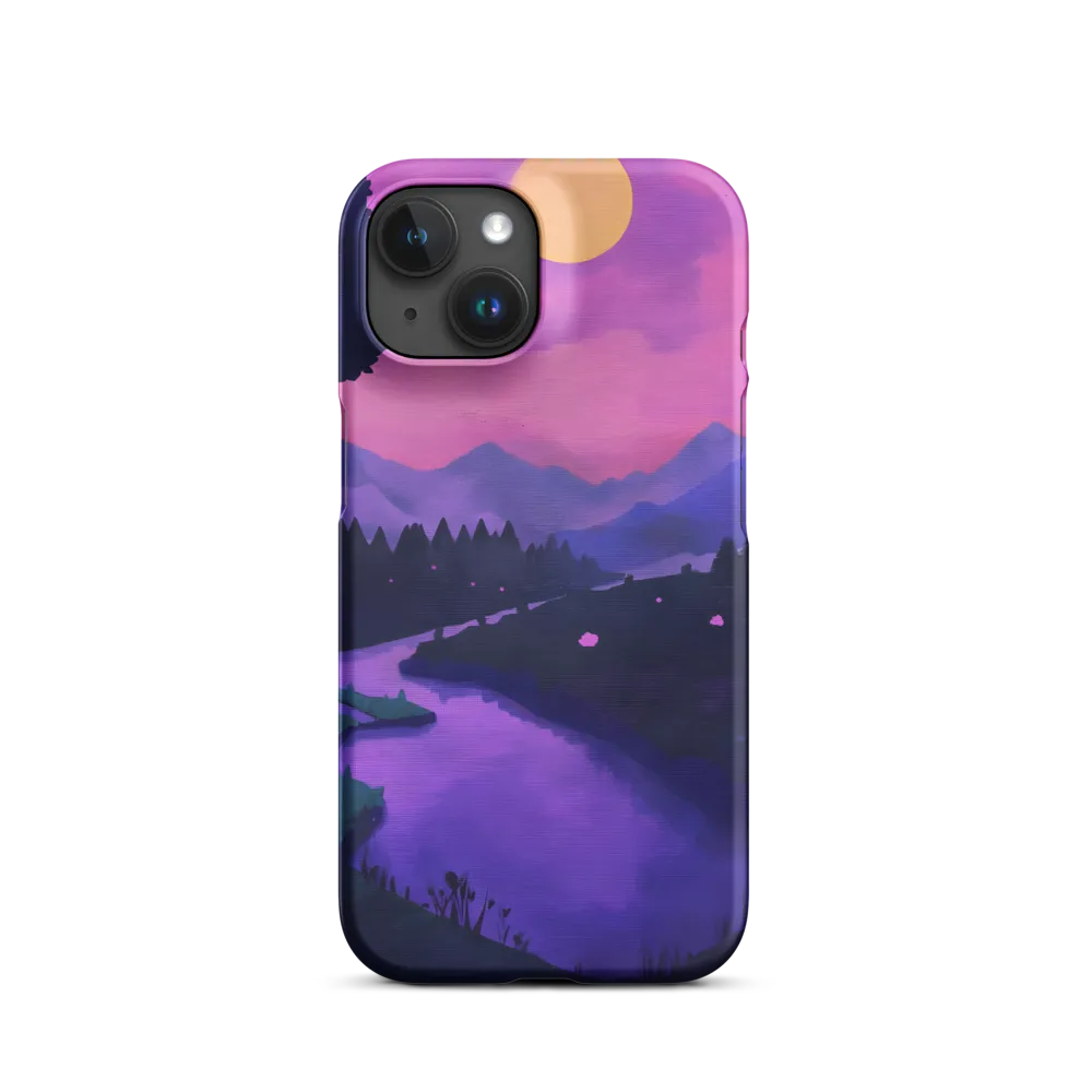 Serene Landscape with River and Moon | Phone Case
