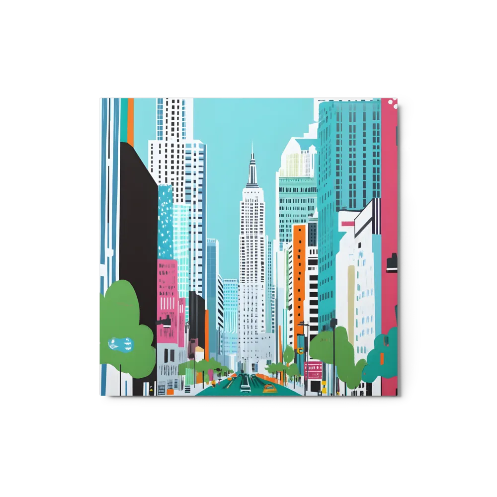 Vibrant Cityscape 
 Canvas with Black Frame