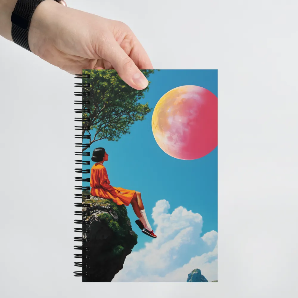 Contemplation Under a Crimson Moon 
 Spiral Notebook | 140 pages