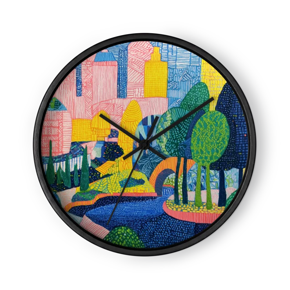 Colorful City and Park | Wall Clock