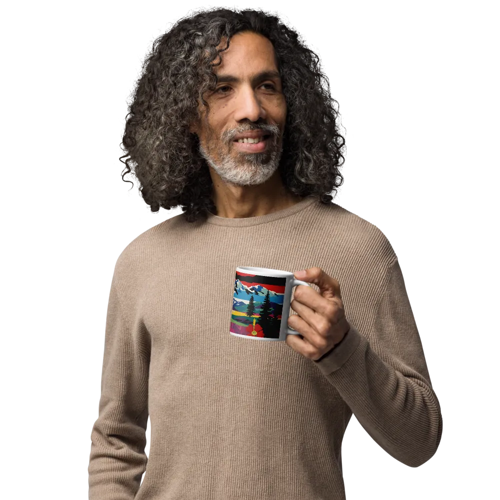 Prismatic Mountain Poster 
 Mug with Red inside | 15 oz