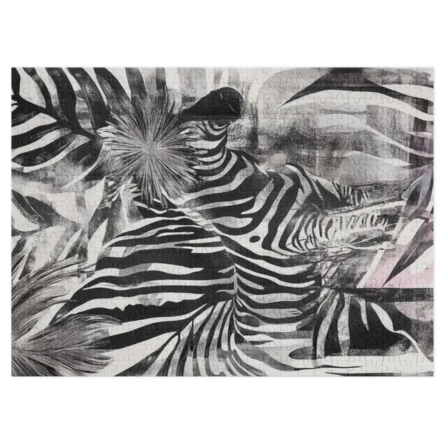Zebra with Tropical Foliage | Jigsaw Puzzle (252/520 pieces)