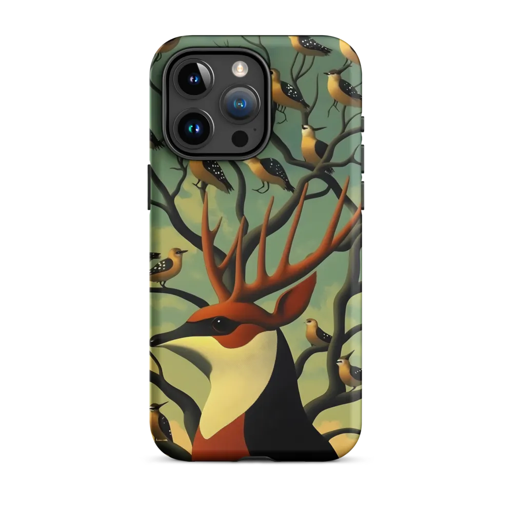 Surreal Bird with Antlers Design | Phone Case