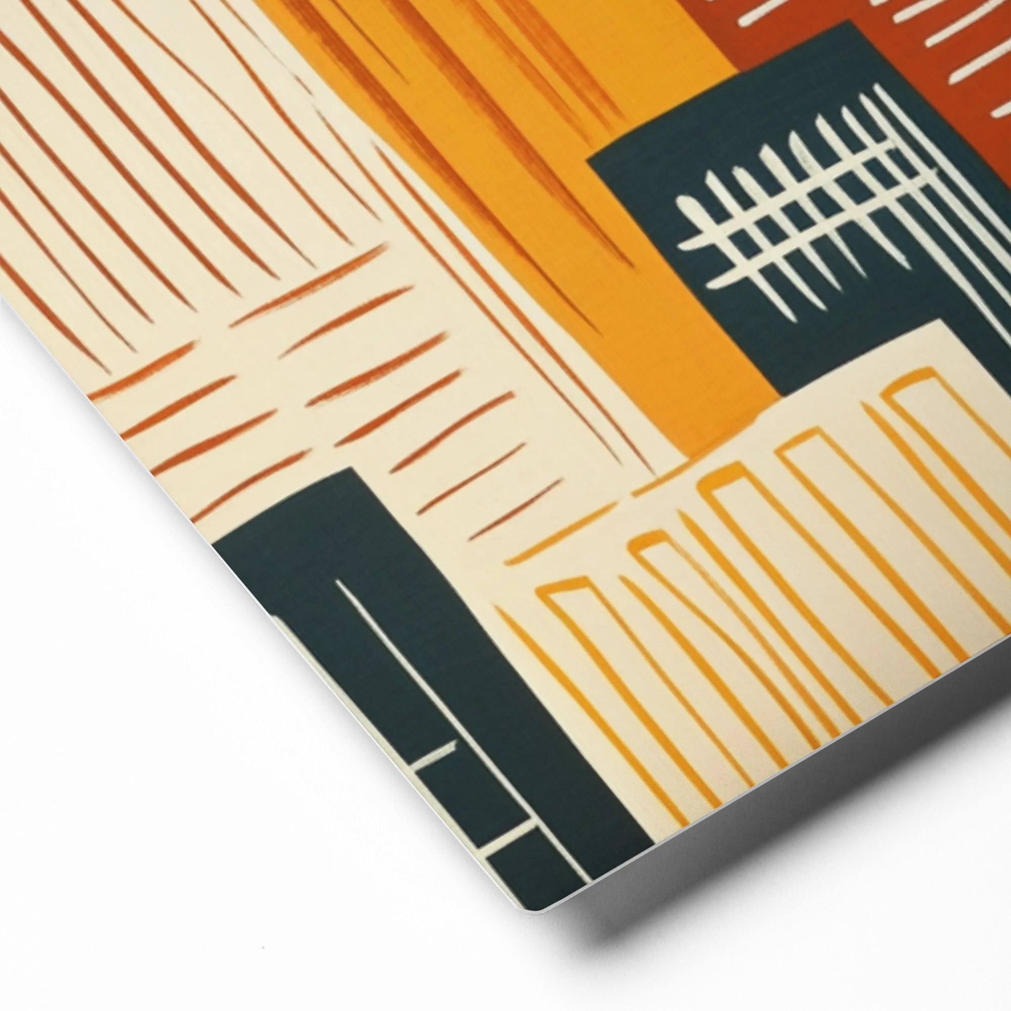 Metropolis in Warm Tones 
 Canvas with Brown Frame