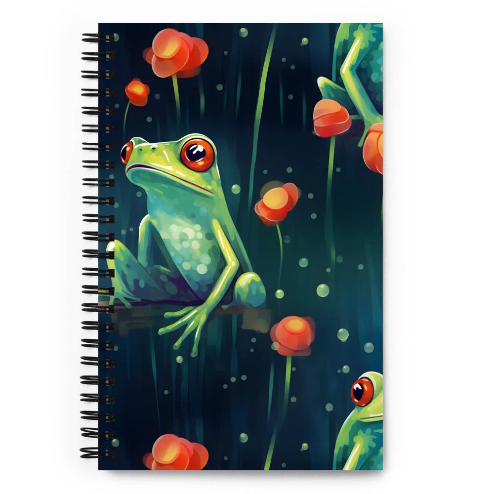 Playful Frogs in a Lush Pond