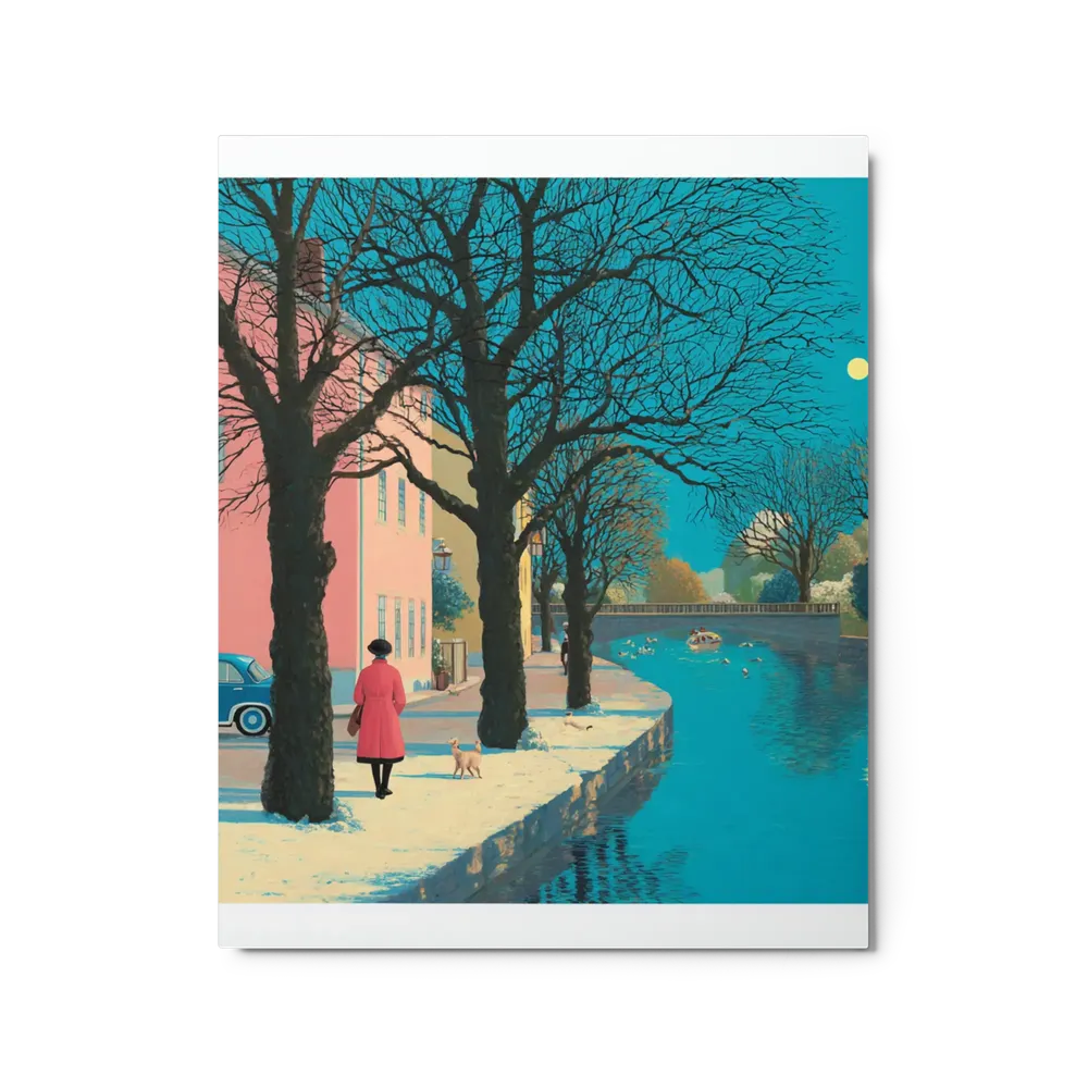 Winter Stroll by the Canal | Art Print