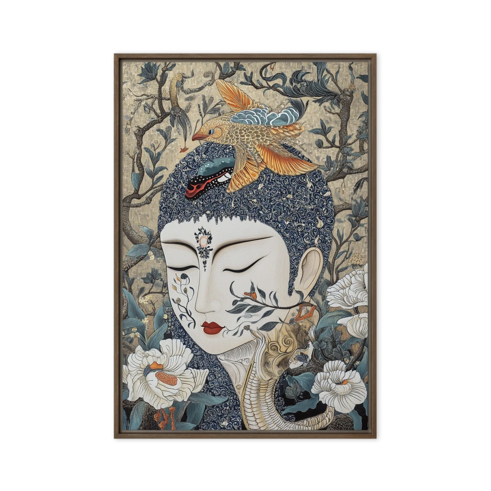 Serene Buddha in Chinoiserie Garden | Art Print