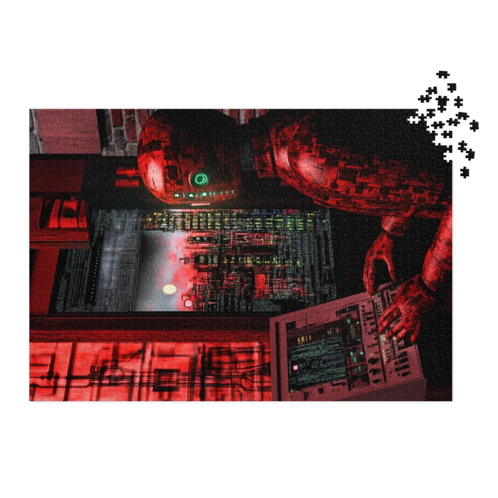 Cyberpunk Robot in Futuristic City | Jigsaw Puzzle (252/520 pieces)