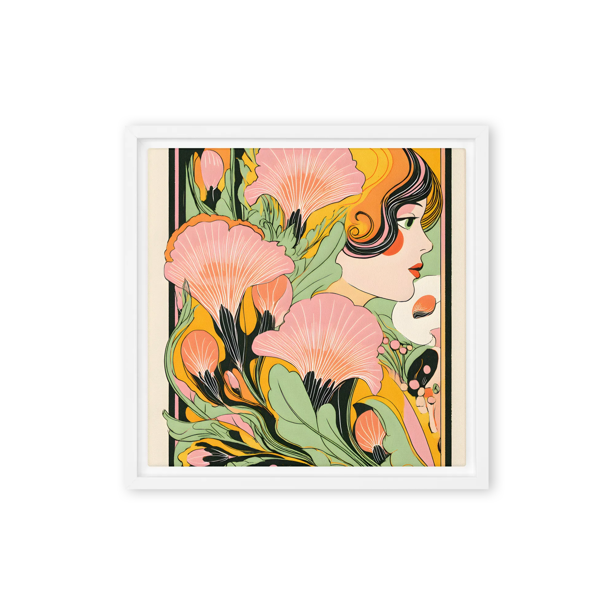 Retrato Floral Art Nouveau