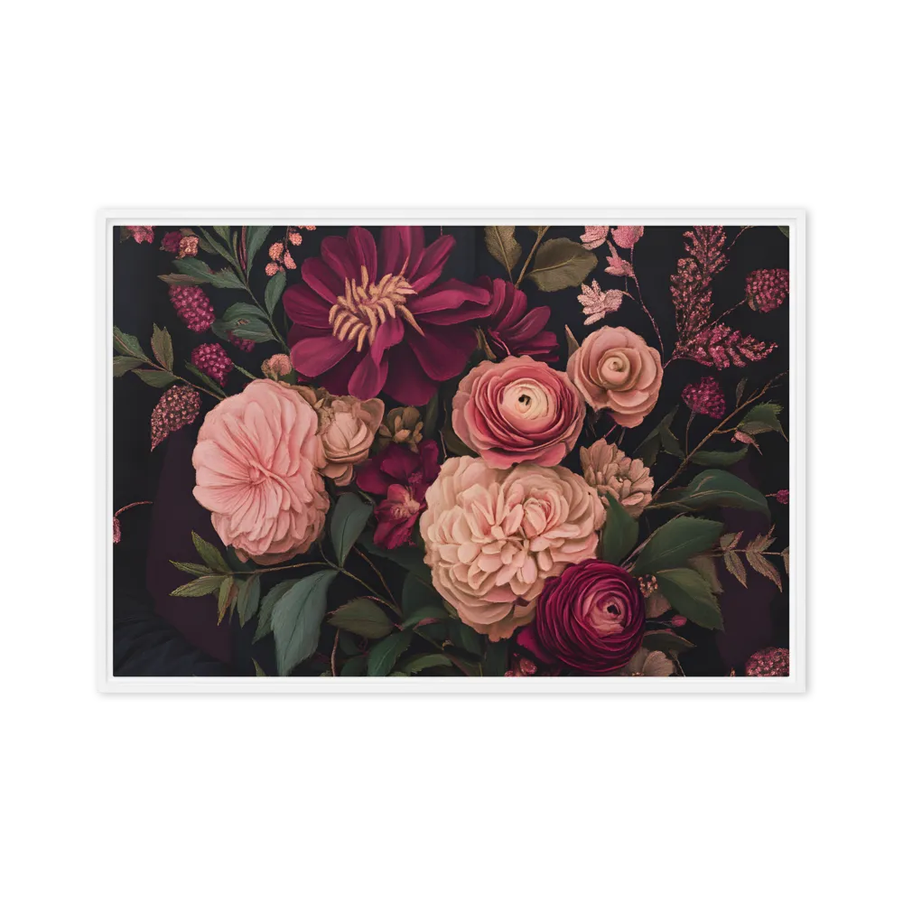 Midnight Blossom 
 Canvas with Brown Frame