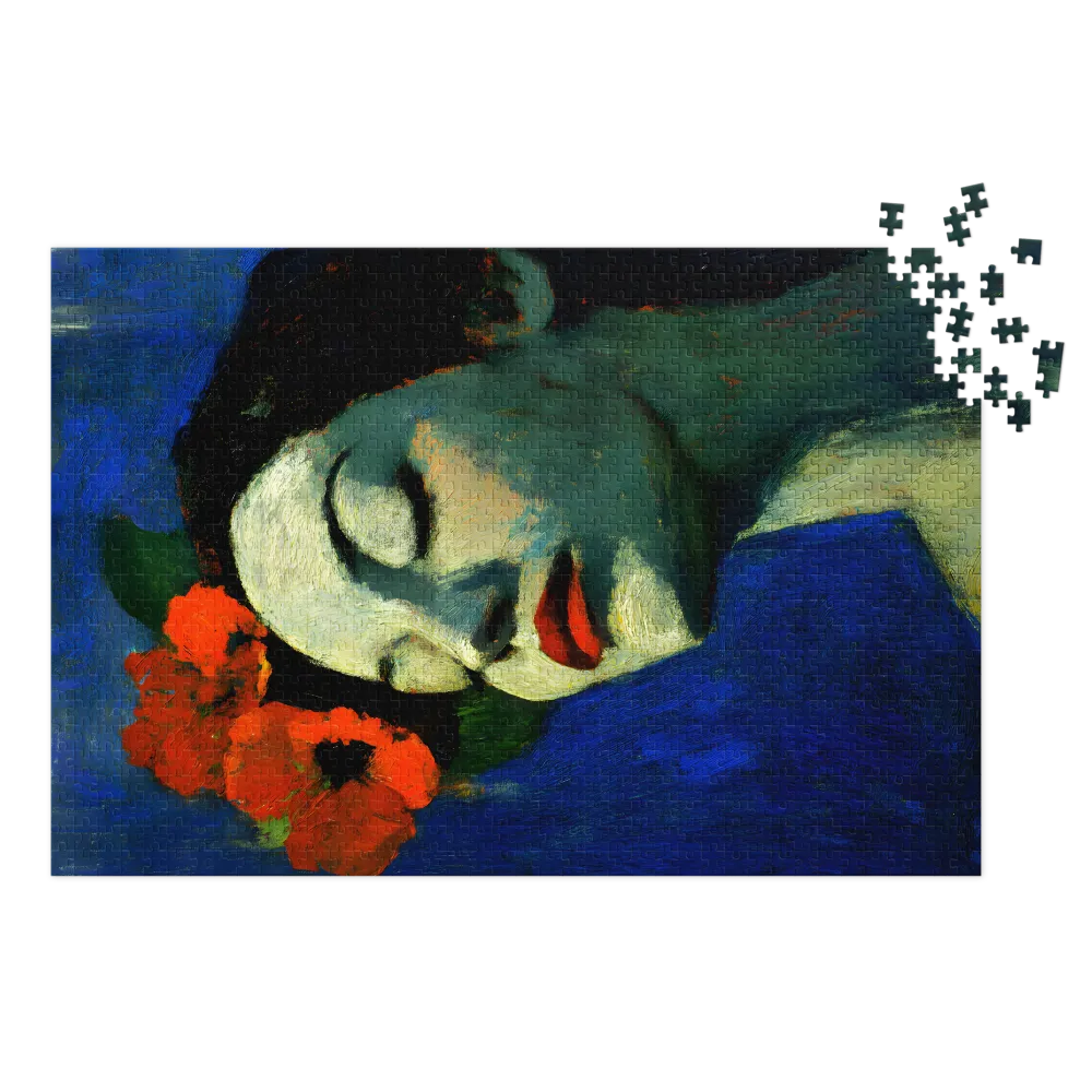 Retrato Floral Sereno 
 Puzzle em caixa de metal