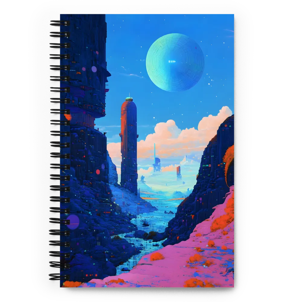 Dystopian Future cityscape 
 Spiral Notebook | 140 pages
