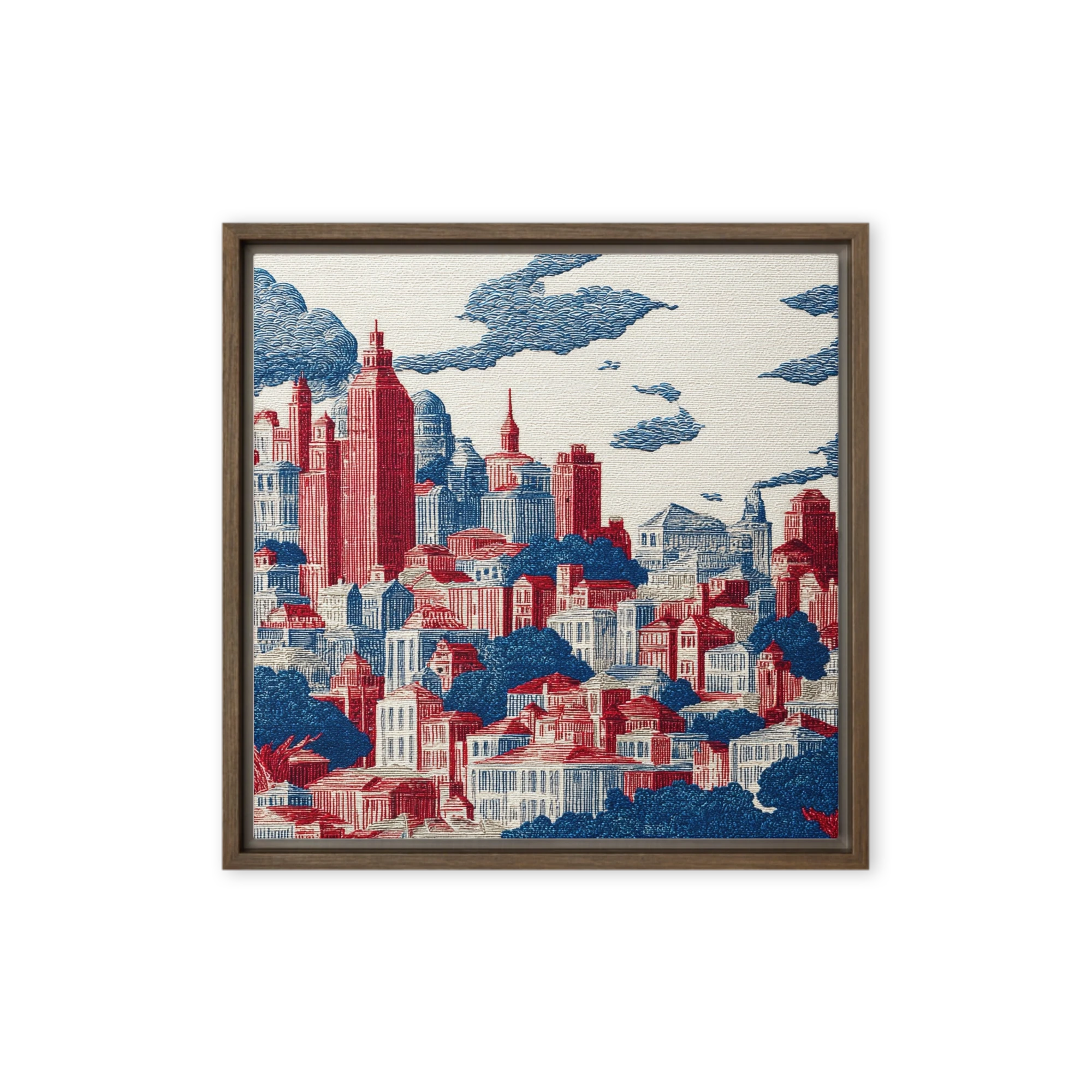 Red and Blue Metropolis