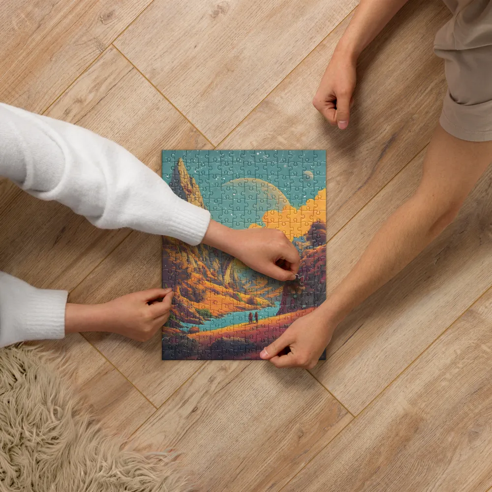Bridge Under a Teal Sky 
 Jigsaw Puzzle