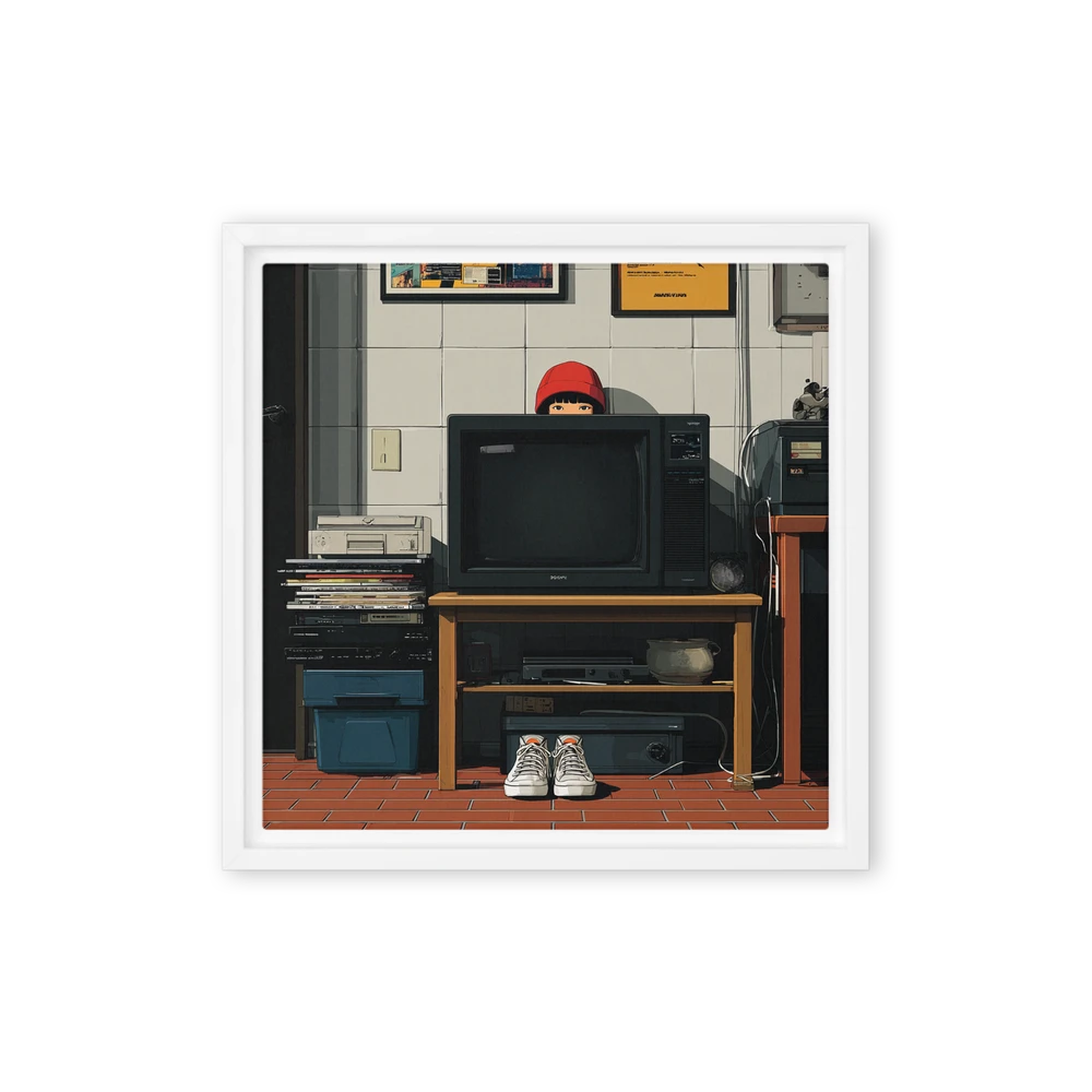 Peeking Child, Retro Electronics | Art Print