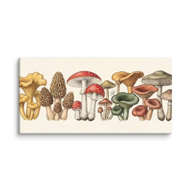 Forest Mushroom Collection 
 Canvas | 12″x 24″