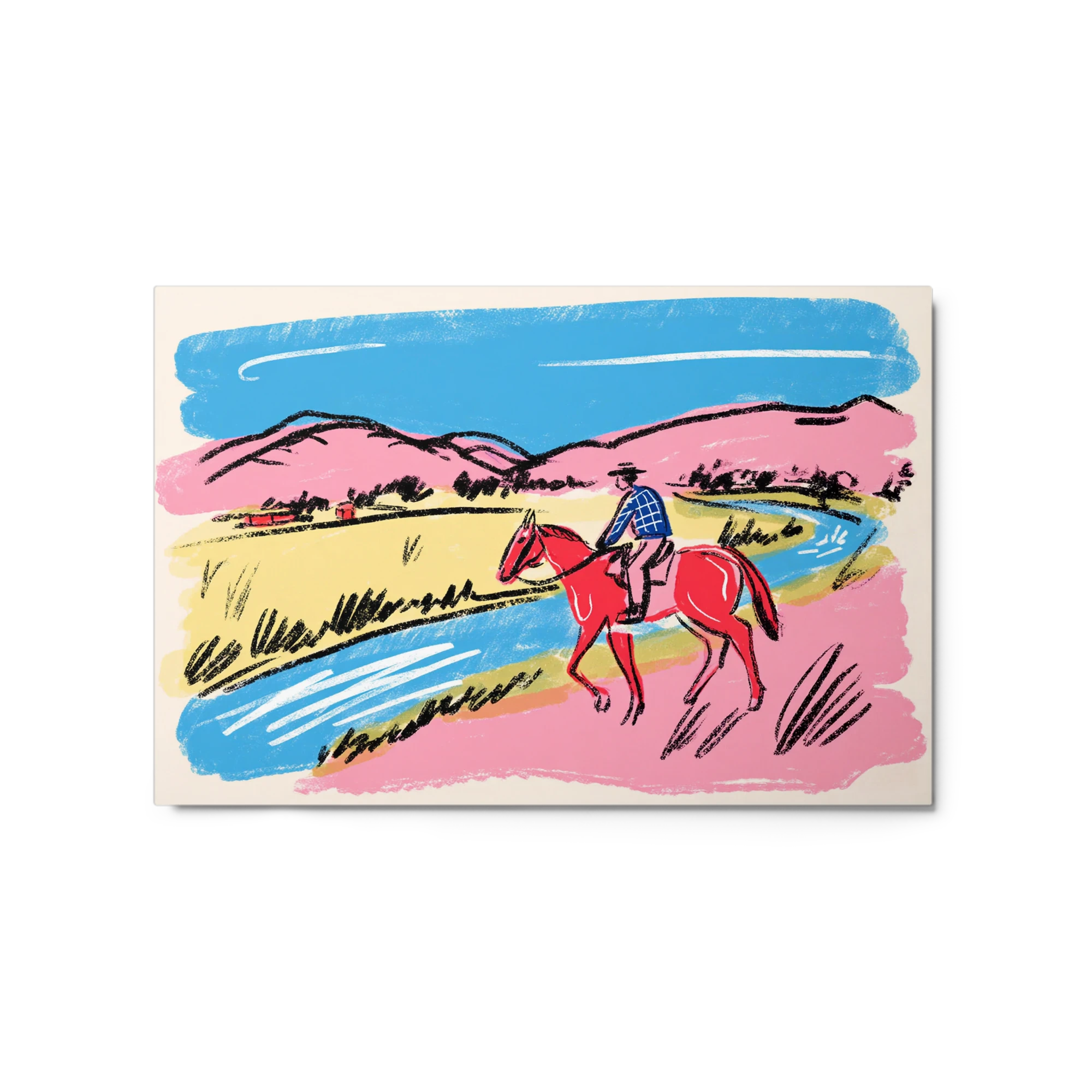 Rider in Pink Landscape