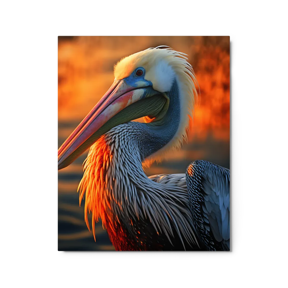 Pelican Portrait at Sunset
