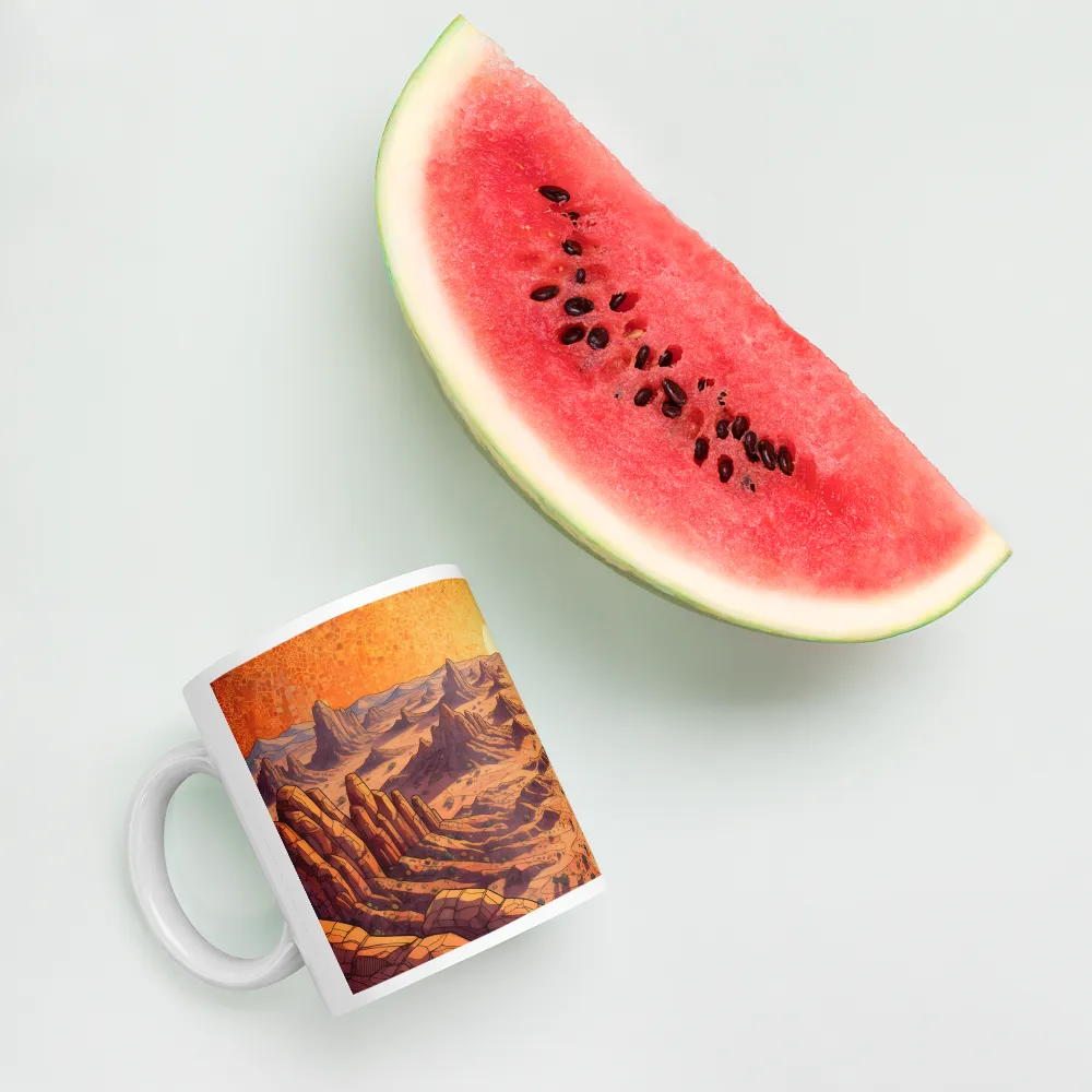 Sunset Over the Badlands 
 Mug with Red inside | 15 oz