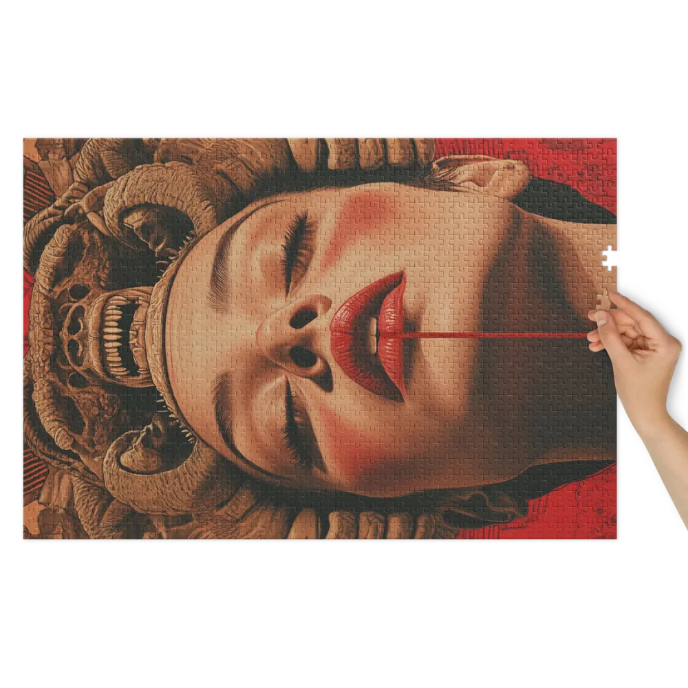 Surreal Digital Art of Woman with Mythological Figure | Jigsaw Puzzle (252/520 pieces)