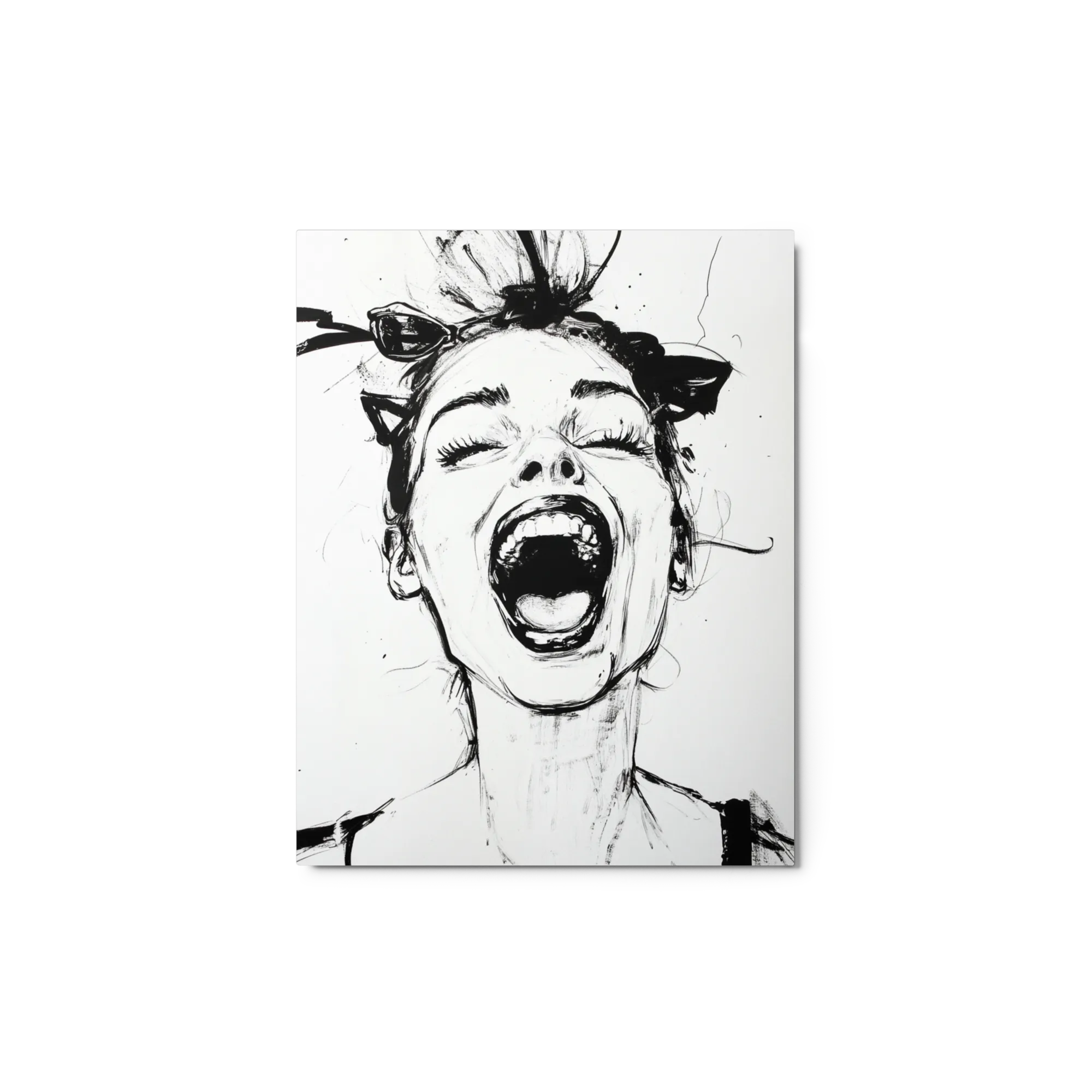 Expressive Black and White Portrait