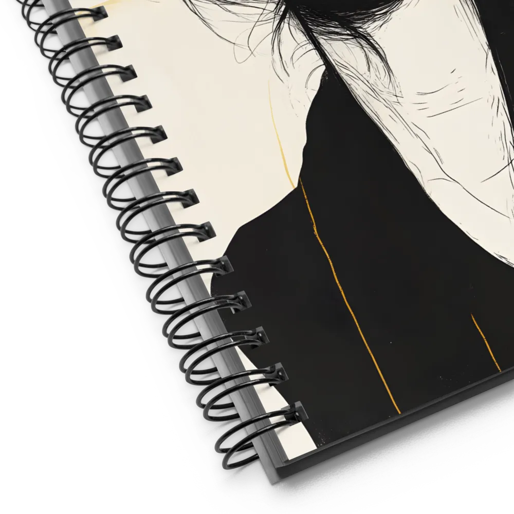 Ink and Gold Portrait 
 Spiral Notebook | 140 pages