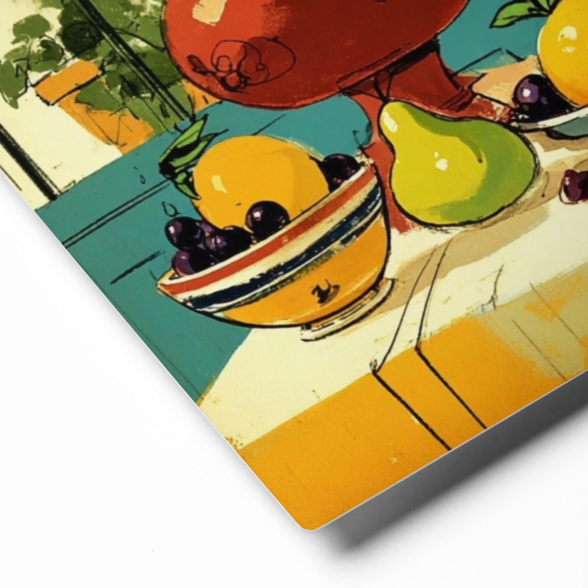 Citrus and Pitchers 
 Poster with Red oak Frame | 14″x 14″
